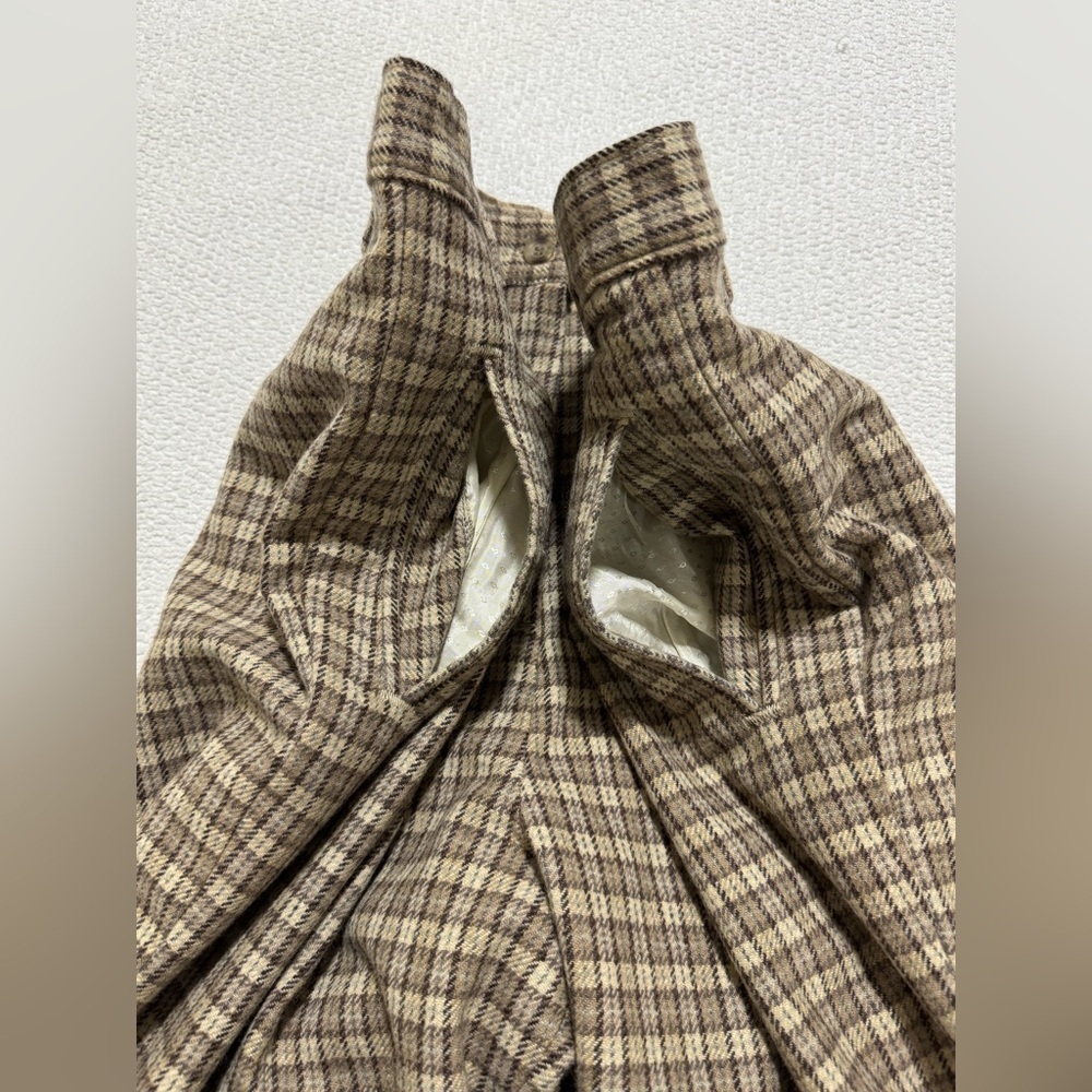 Woolrich Women 14 Brown Wool Blend Plaid Tapered High Rise Lined Pockets Pants - Picture 5 of 13